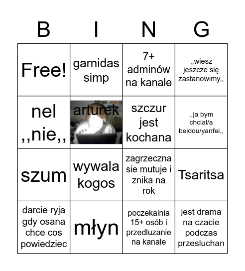 bingo przesłuchiwanie Bingo Card