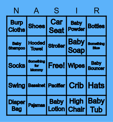Baby Shower Bingo Card