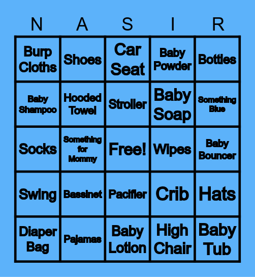 Baby Shower Bingo Card