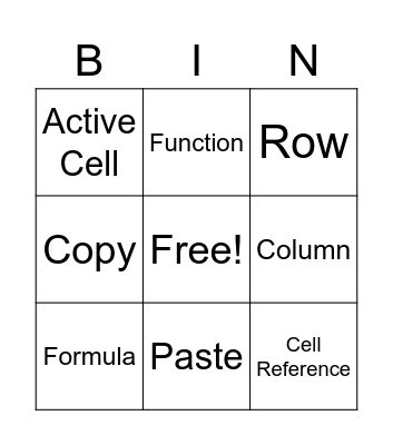 Test Bingo Card