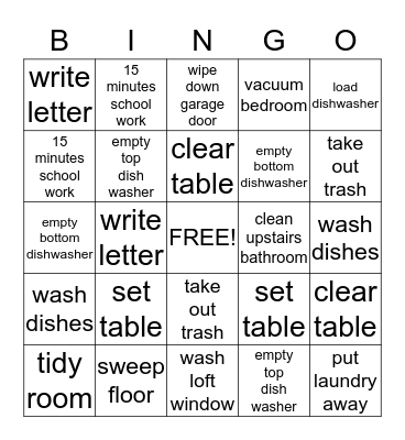 Isabel's Bingo Sheet Bingo Card