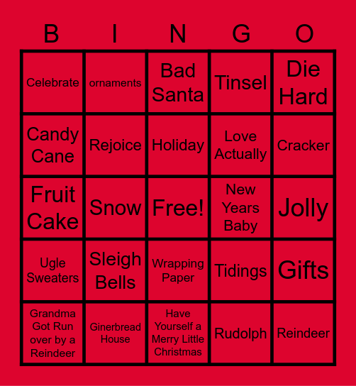 Holiday Bingo Card
