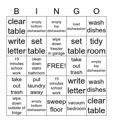 Max's Bingo Sheet Bingo Card