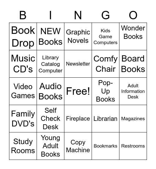 Basehor Community Library Hunt Bingo Card