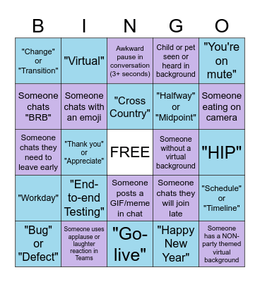 HIP Halfway Celebration Bingo Card