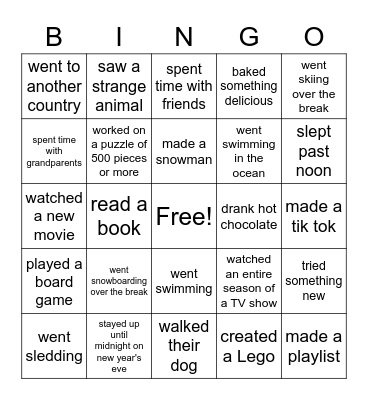 Find someone who... Bingo Card