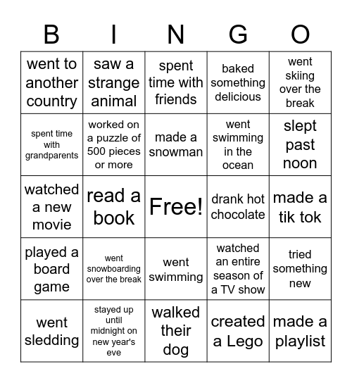 Find someone who... Bingo Card