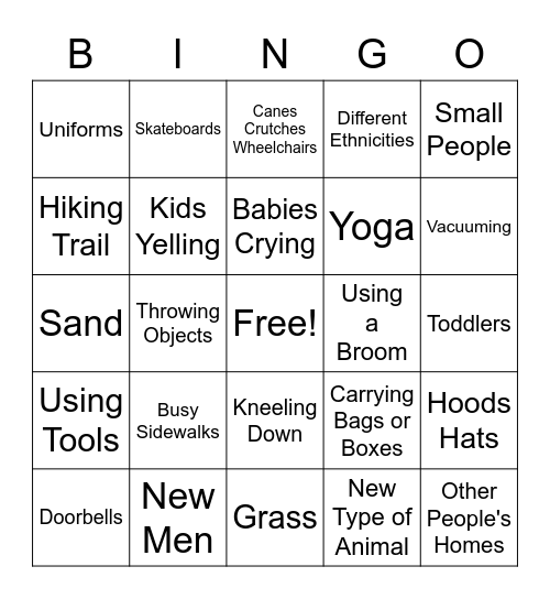 HALO K9's Socialization Bingo Card