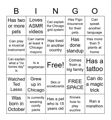 Figo Onboarding Bingo Card