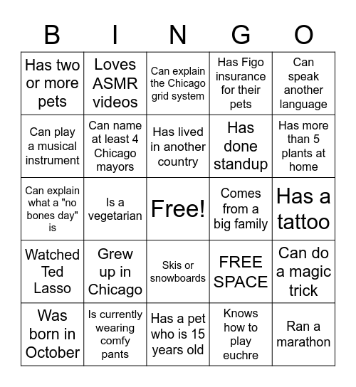 Figo Onboarding Bingo Card