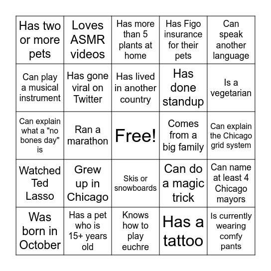 FIGO ONBOARDING BINGO Card