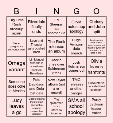 2022 bingo Card