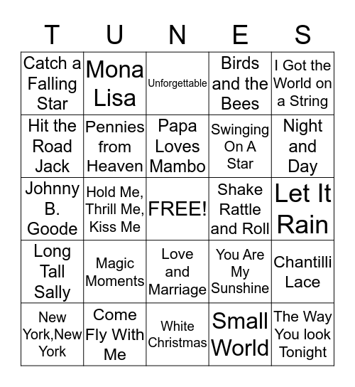 Summer Swing Bingo Card