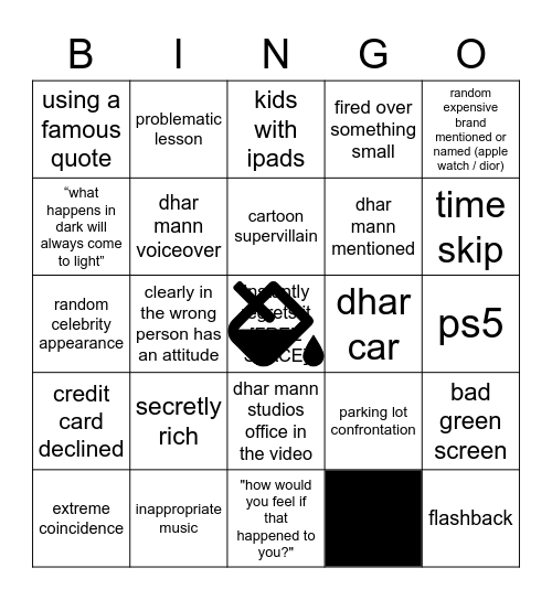 Dhar Mann Bingo v2 Bingo Card