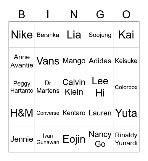 SARAPAN BINGO Card