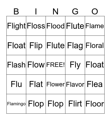 FL Word Bingo Card