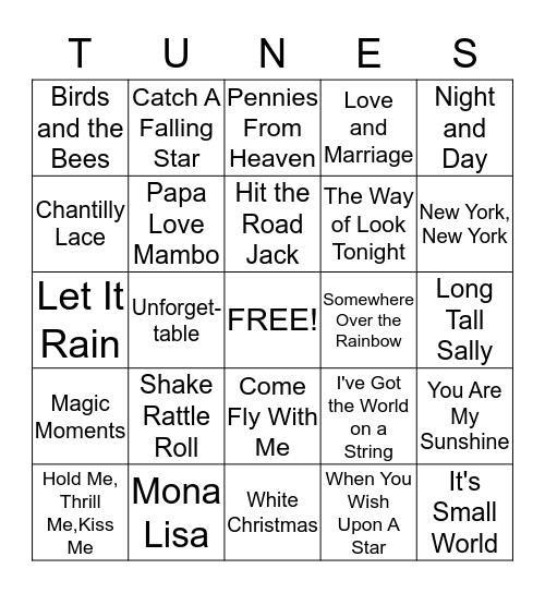 Frank and Friends Bingo Card