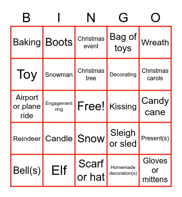 Christmas Movie Bingo Card