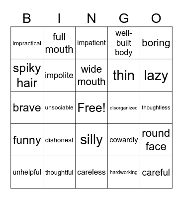 unit 3 Bingo Card