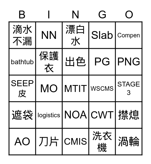 NTERJO Bingo Card