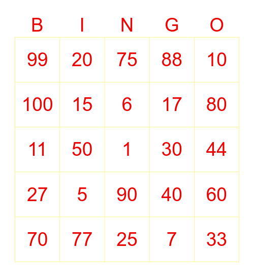 Paw Bingo Card