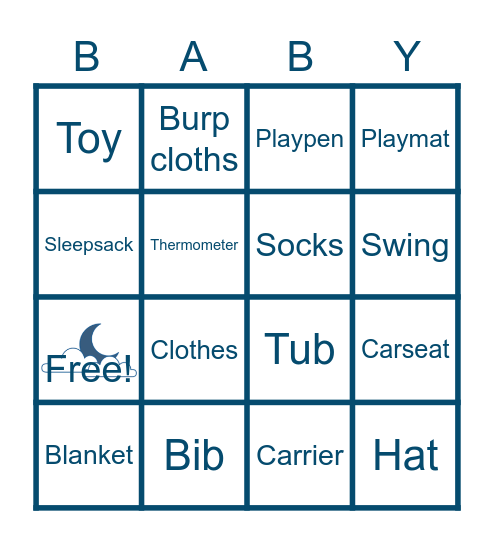 Gift Registry Bingo! Bingo Card