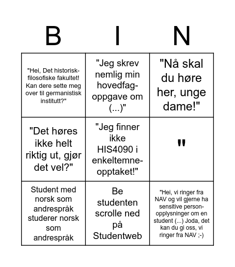 HF studieinfo januar-bingo Card