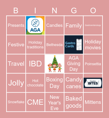 Virtual Holiday Bingo Card