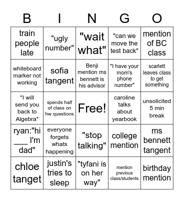 Calc Bingo Card