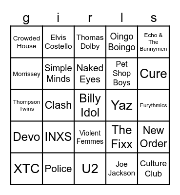 1st Wave Bingo Card