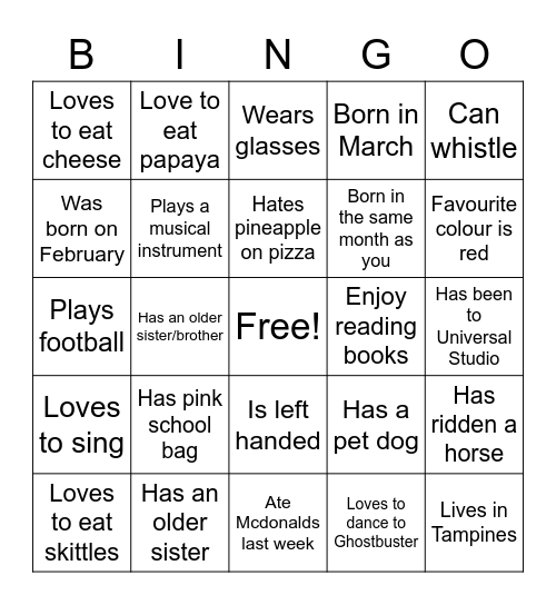 Learning Sprouts Bingo Card
