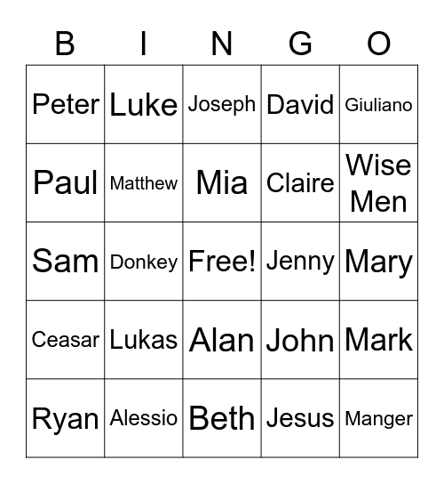 First Day Back: Bingo Eye Spy Bingo Card