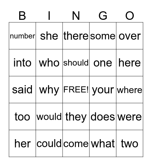 Fundations Bingo! Bingo Card