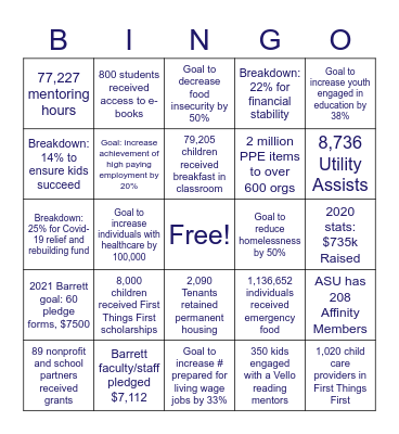 United Way Bingo Card