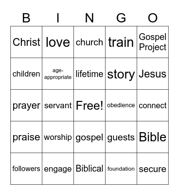 KidLife Bingo Card