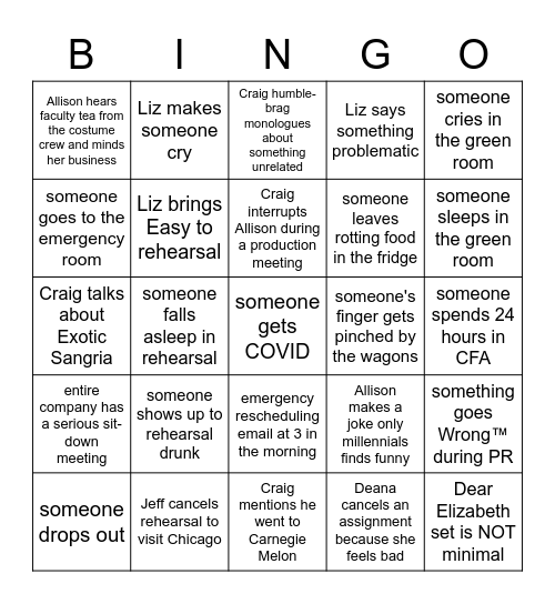RT BINGO Card