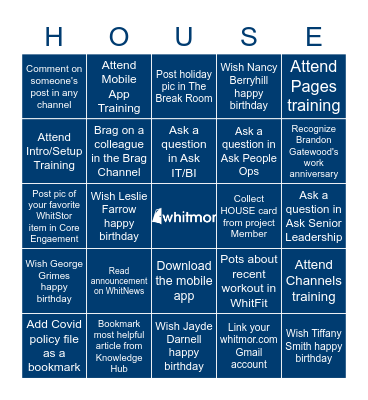 The House Bingo Card