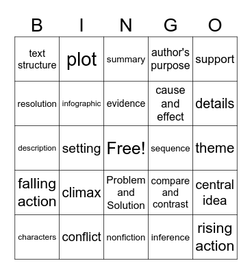 WINN CLASS WORDS Bingo Card