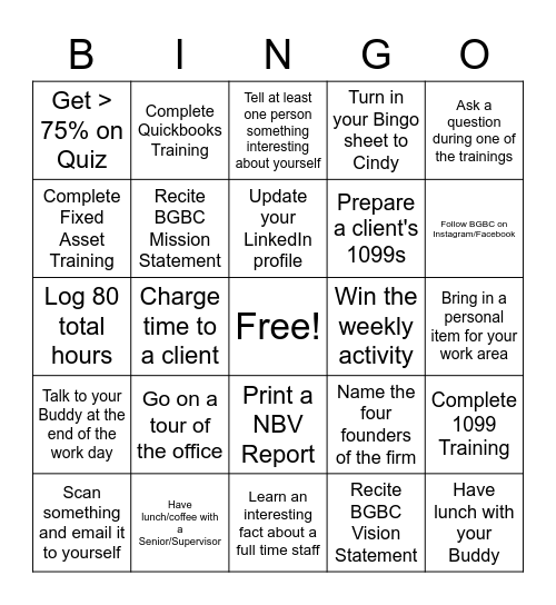 BGBC Bingo - Week 1&2 Bingo Card