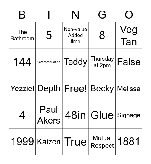 SLC Bingo Card