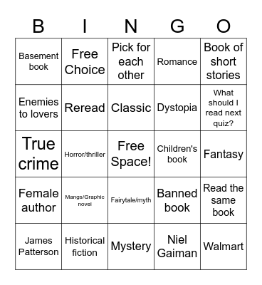 Book Bingo Card