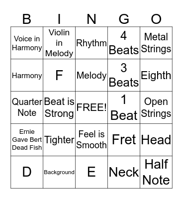 End of Quarter BINGO Card