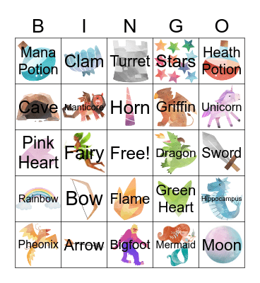 Mythical Bingo Card