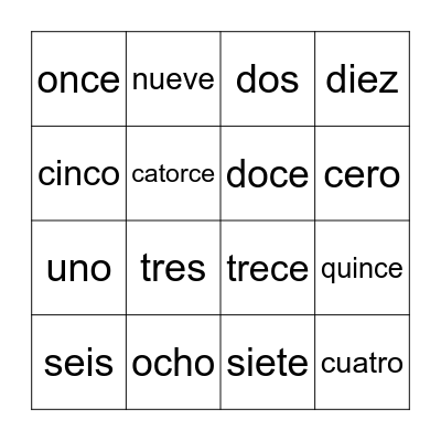 0-15 Bingo! Bingo Card