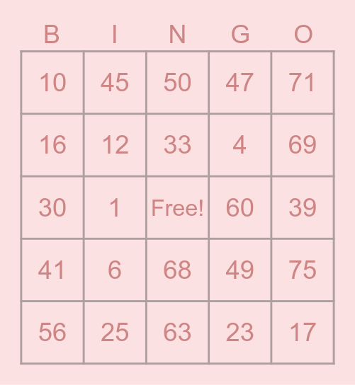 Bingo Card