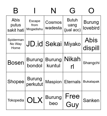 Paw Bingo Card