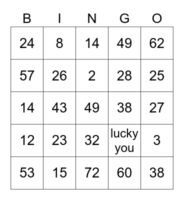 Omar's Fun Bingo Card