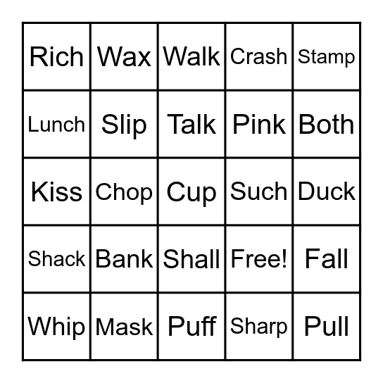 Fundations Bingo! Bingo Card