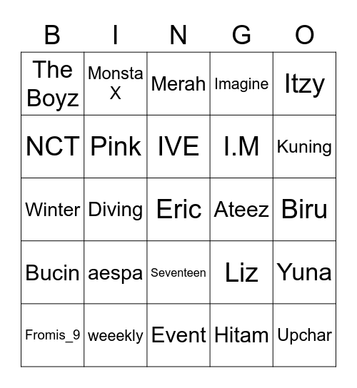 Apanih Bingo Card
