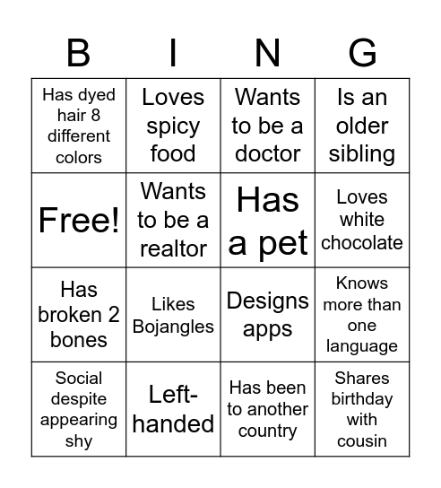 Get to Know Your Class - 3rd Block Bingo Card